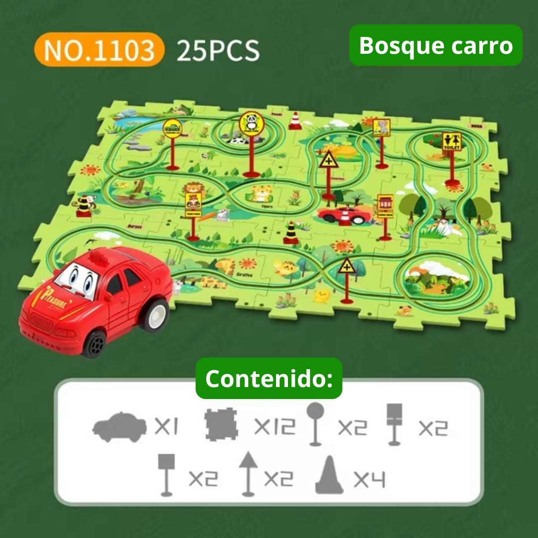 Pista de carros para niños PuzzleRacer™