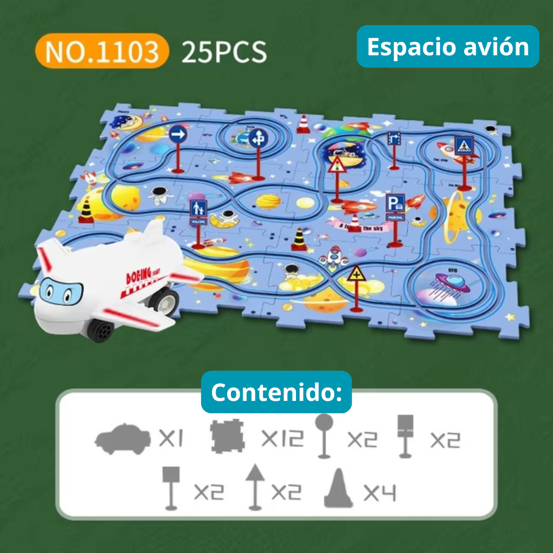 Pista de carros para niños PuzzleRacer™