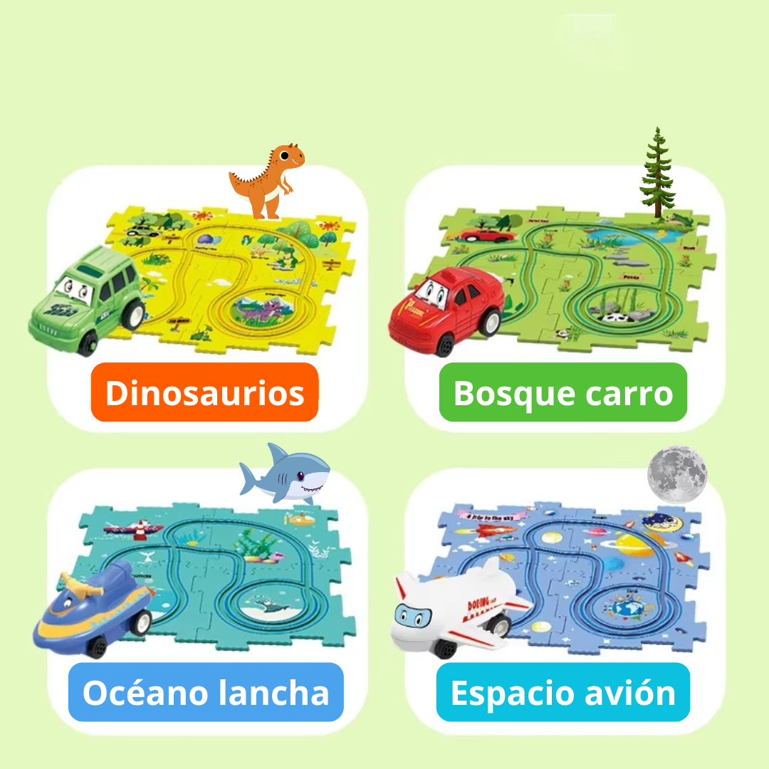 Pista de carros para niños PuzzleRacer™