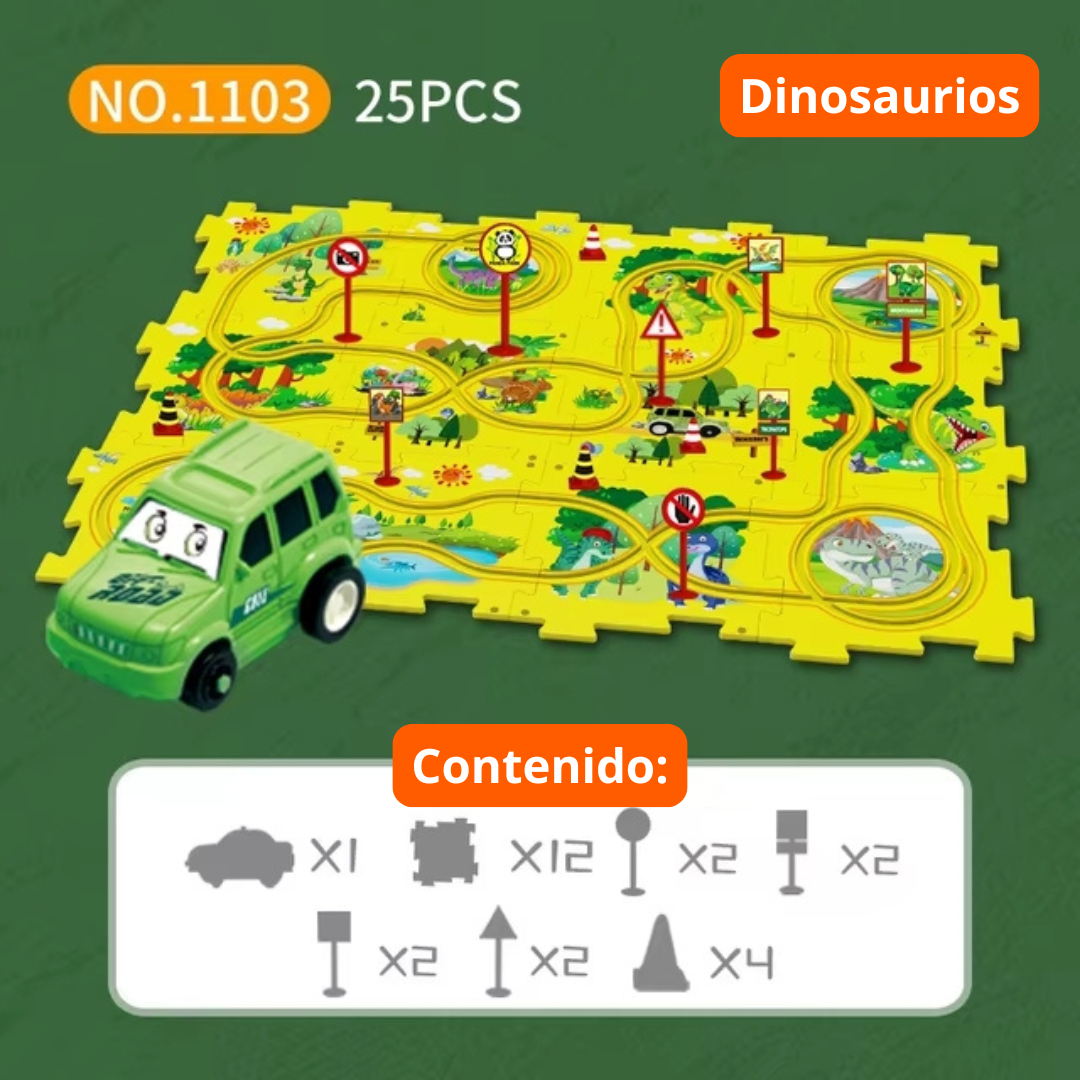 Pista de carros para niños PuzzleRacer™